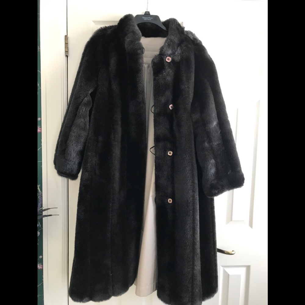 Vintage Faux Fur Reversible Rain Coat
